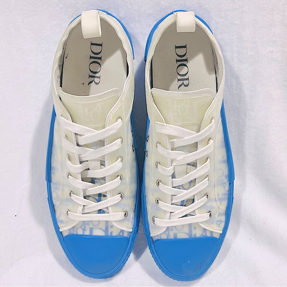Men’s Dior B23 Low Top Blue Trainer Sneakers - Picture 3 of 11